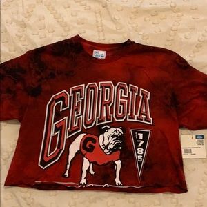 Cropped Vintage UGA Tie Dye Tee